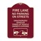 Signmission Fire Lanes No Parking on Streets Unauthorized Vehicles Towed at Owner Expense, A-DES-BU-1824-23987 A-DES-BU-1824-23987 - alternate 1